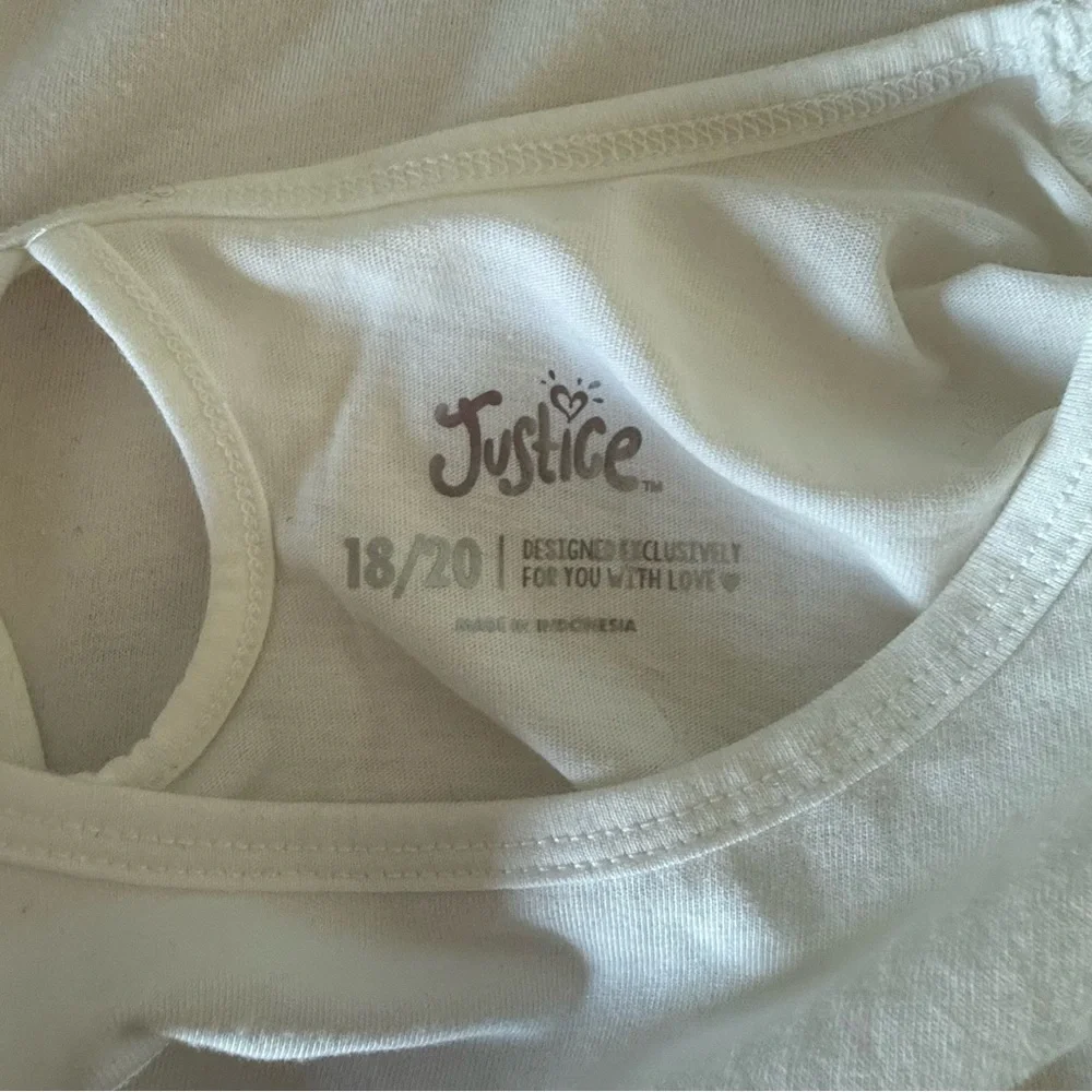 Justice Long Sleeve Top Avo Great Day White Size 18/20